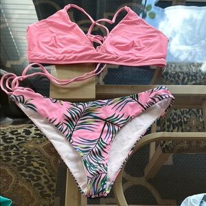 SHEIN Pink Tropical Bikini Set